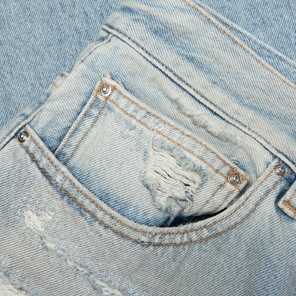 Repaired Boot Cut Jean Mist Indigo