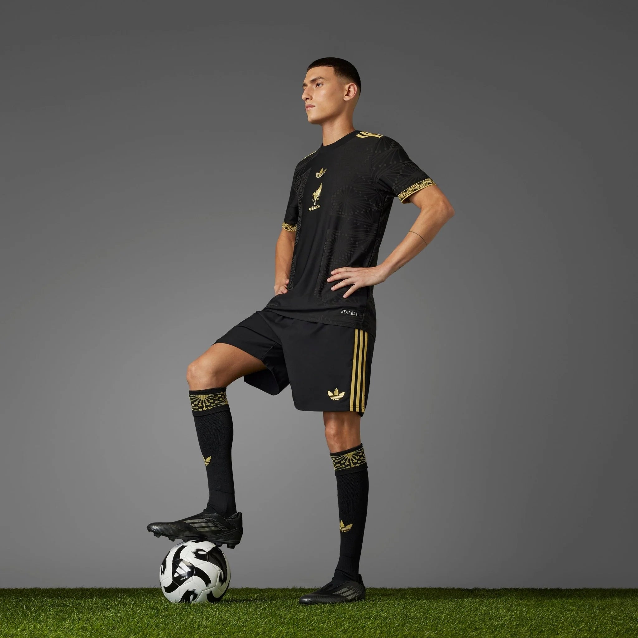 adidas Mens Mexico Gold Jersey 25 Black
