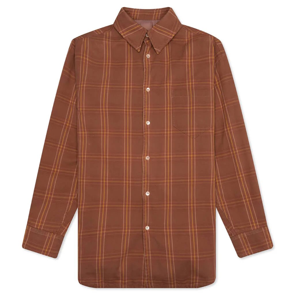 Check Oversized Shirt Brick