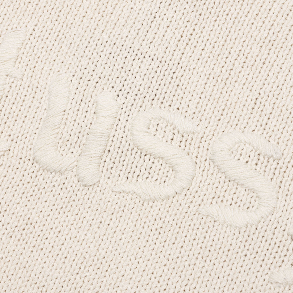 Roll V Neck Logo Sweater Natural