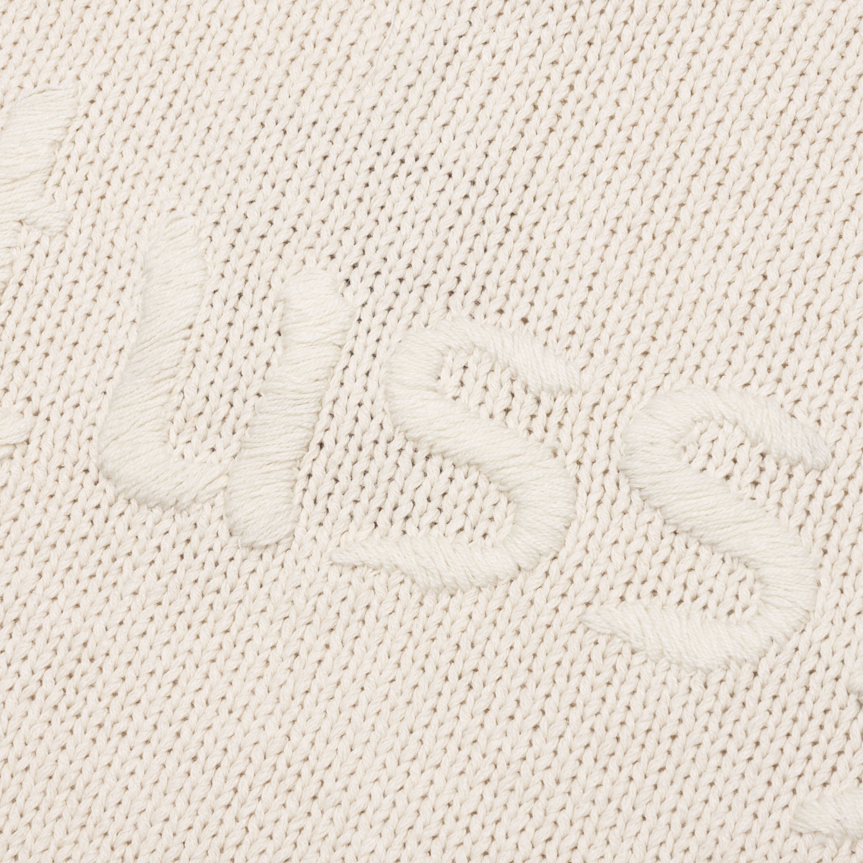Roll V Neck Logo Sweater Natural
