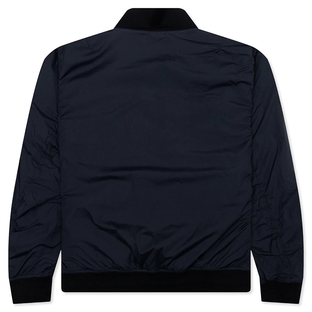 Skin Touch Nylon Bomber Jacket Navy Blue