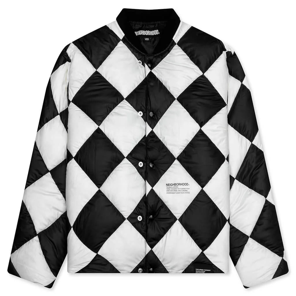 Checker Down Jacket White
