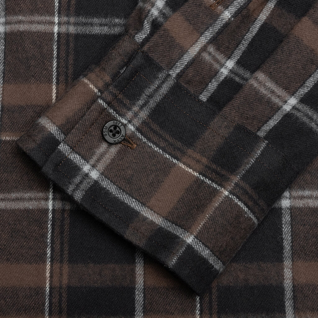 Plaid Logo Shirt Brown Black