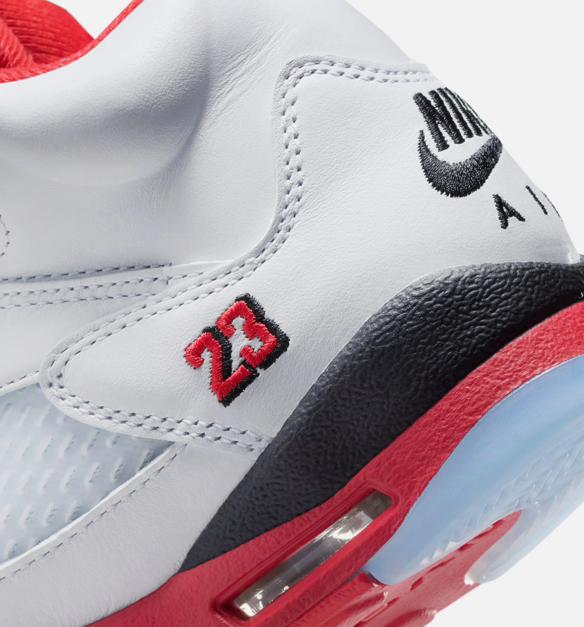Air Jordan 5 Retro Fire Red Grade School Lifestyle Shoe White Fire Red Black