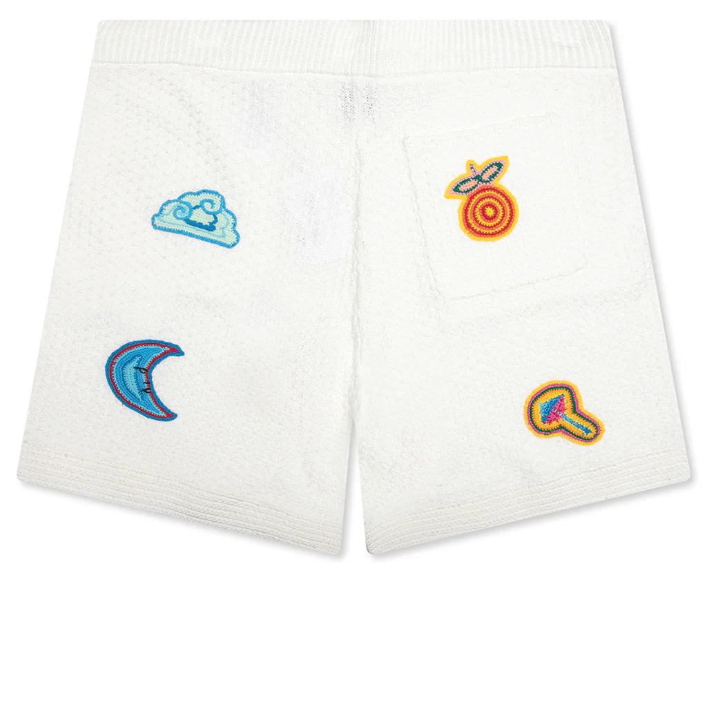Crochet Shorts With Patches White