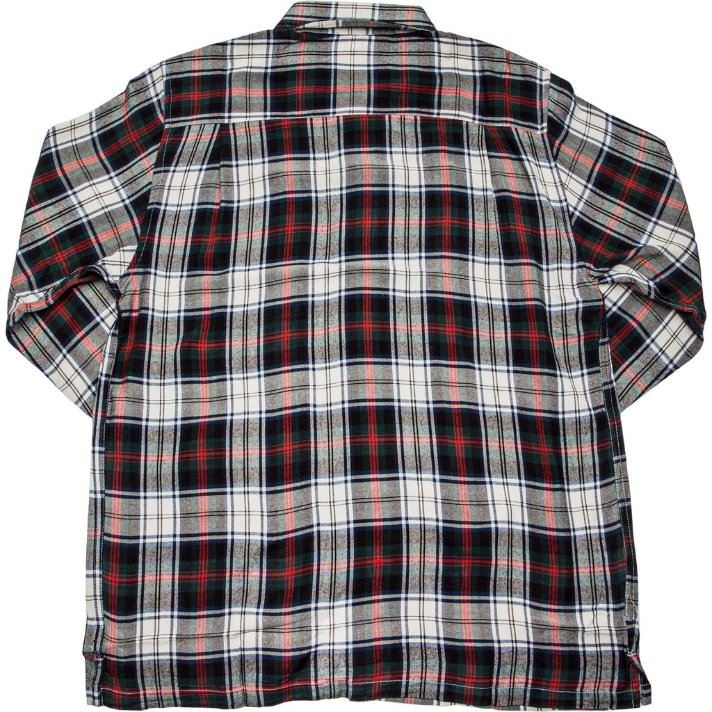 Standard Plaid Mens Shirt White Red Black