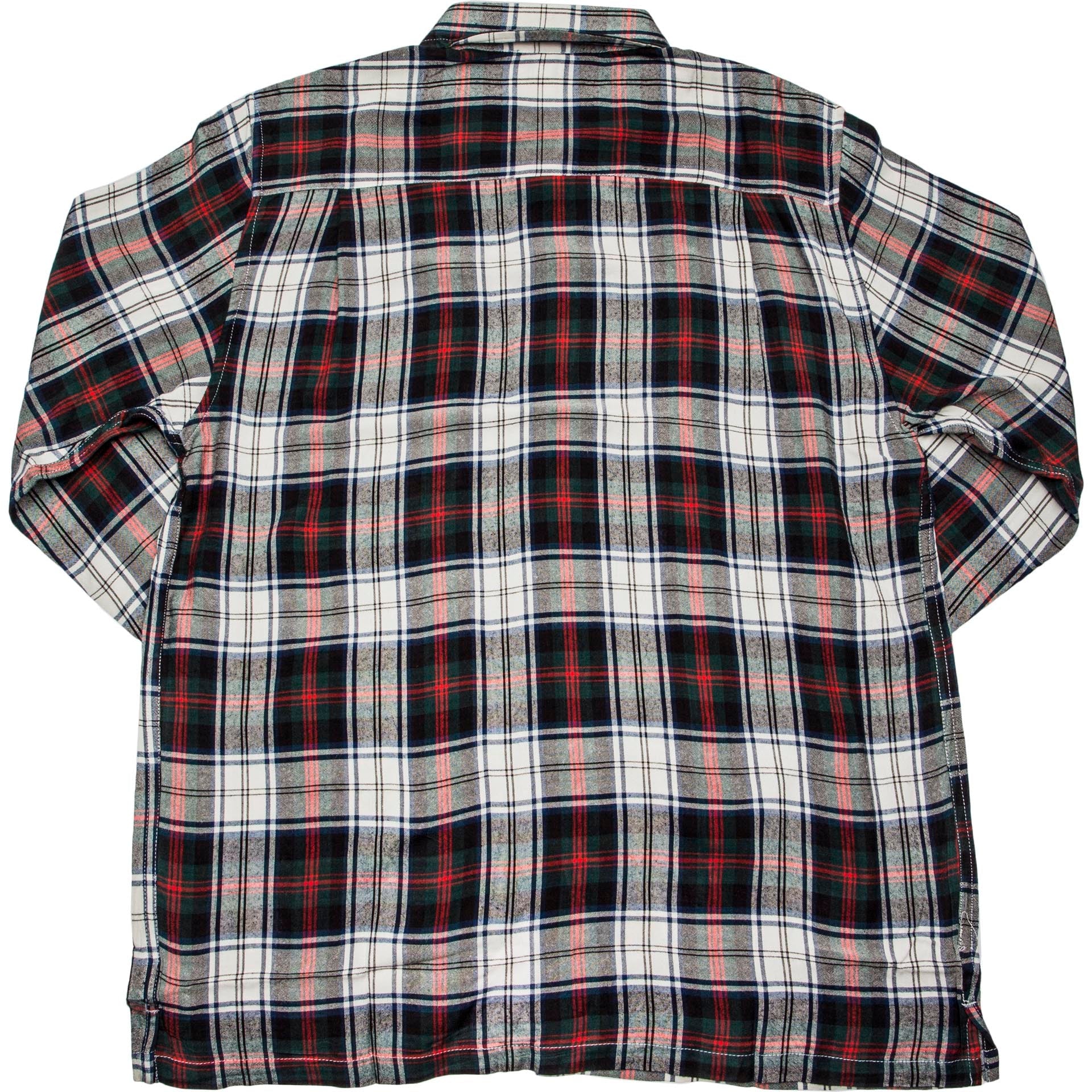 Standard Plaid Mens Shirt White Red Black