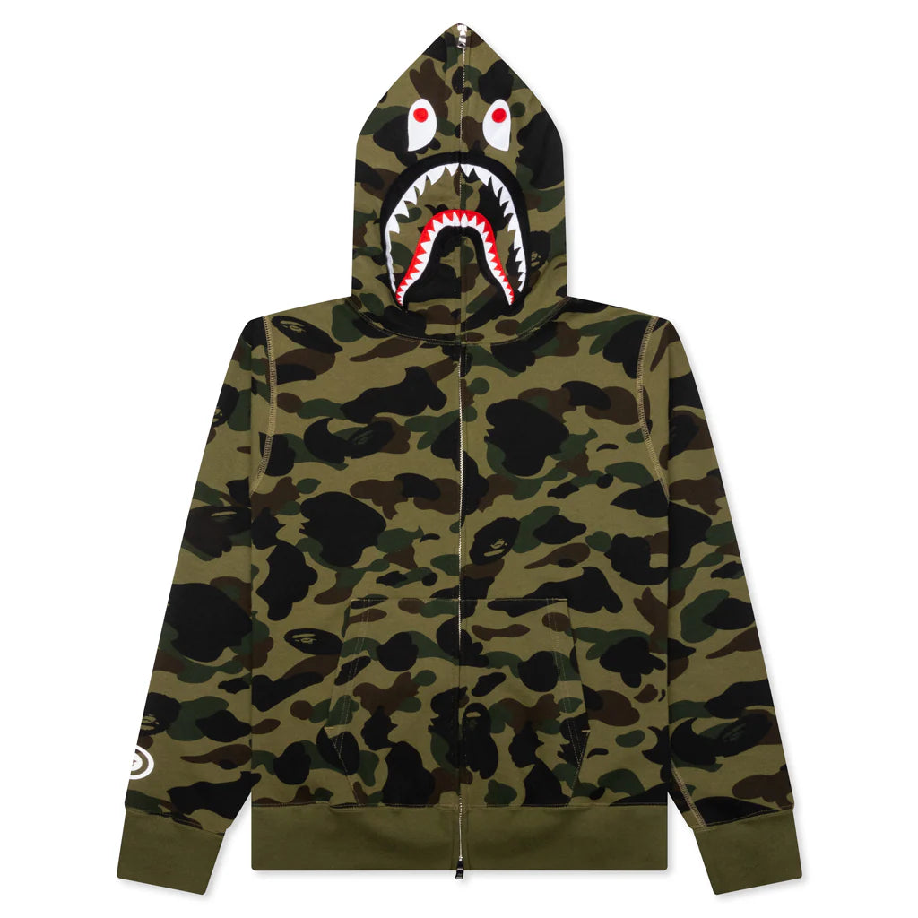 1st Camo 2nd Shark Full Zip Hoodie Green