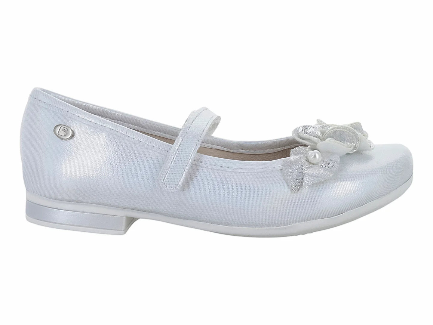 Zapatos Planos Coqueta Color Perla para Niña