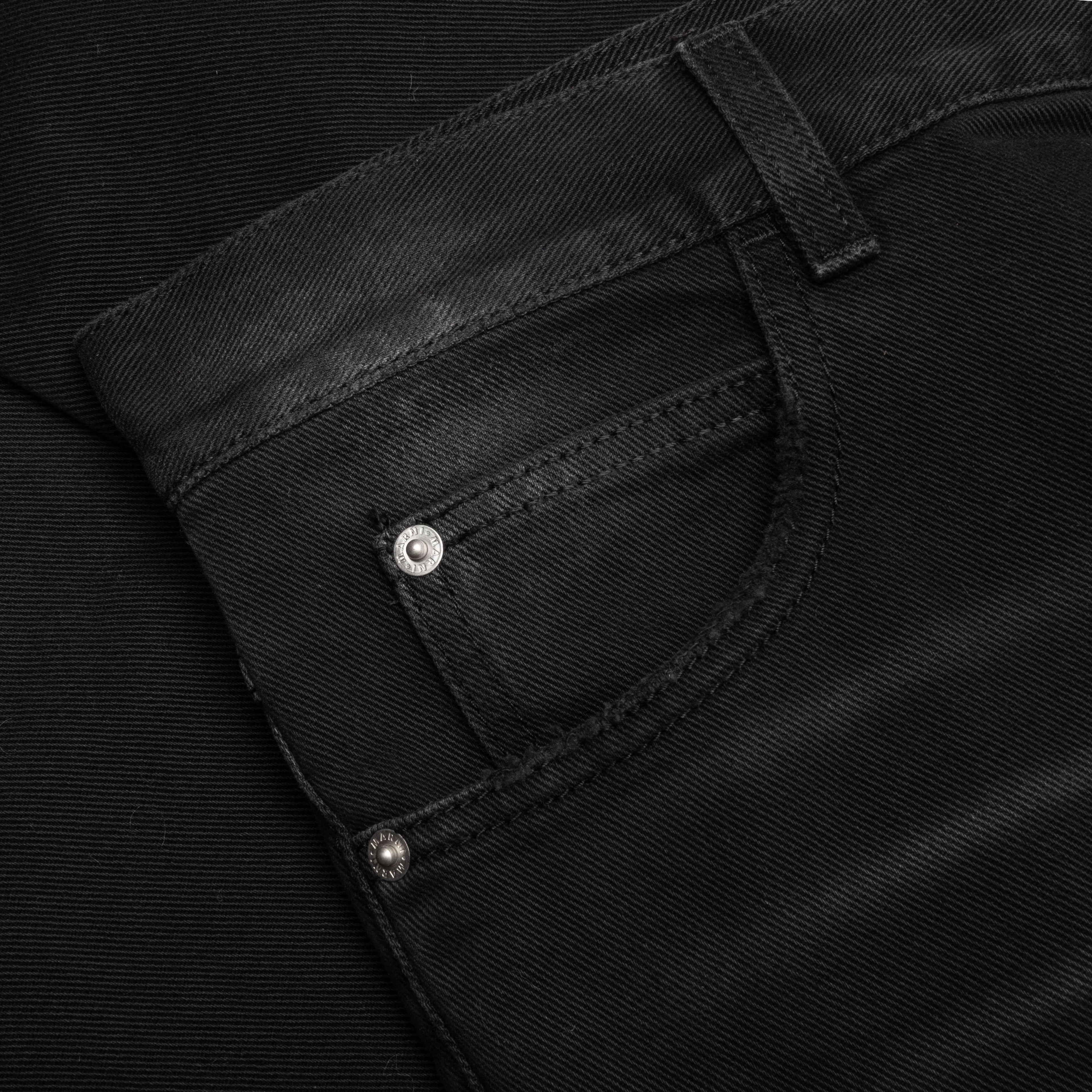 Bleached Cotton Patchwork Jeans Black