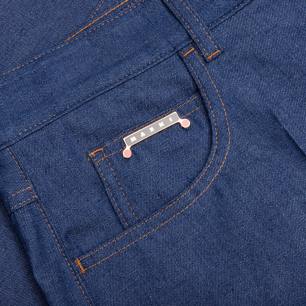 Denim Shorts with Trunakaroo Plaque Blue