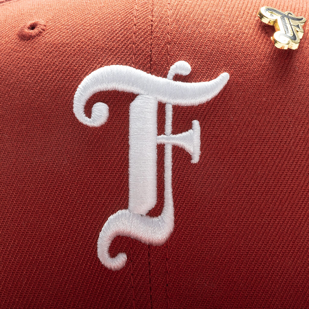 Feature x New Era Old English F Snapback Hat w Pin Rust