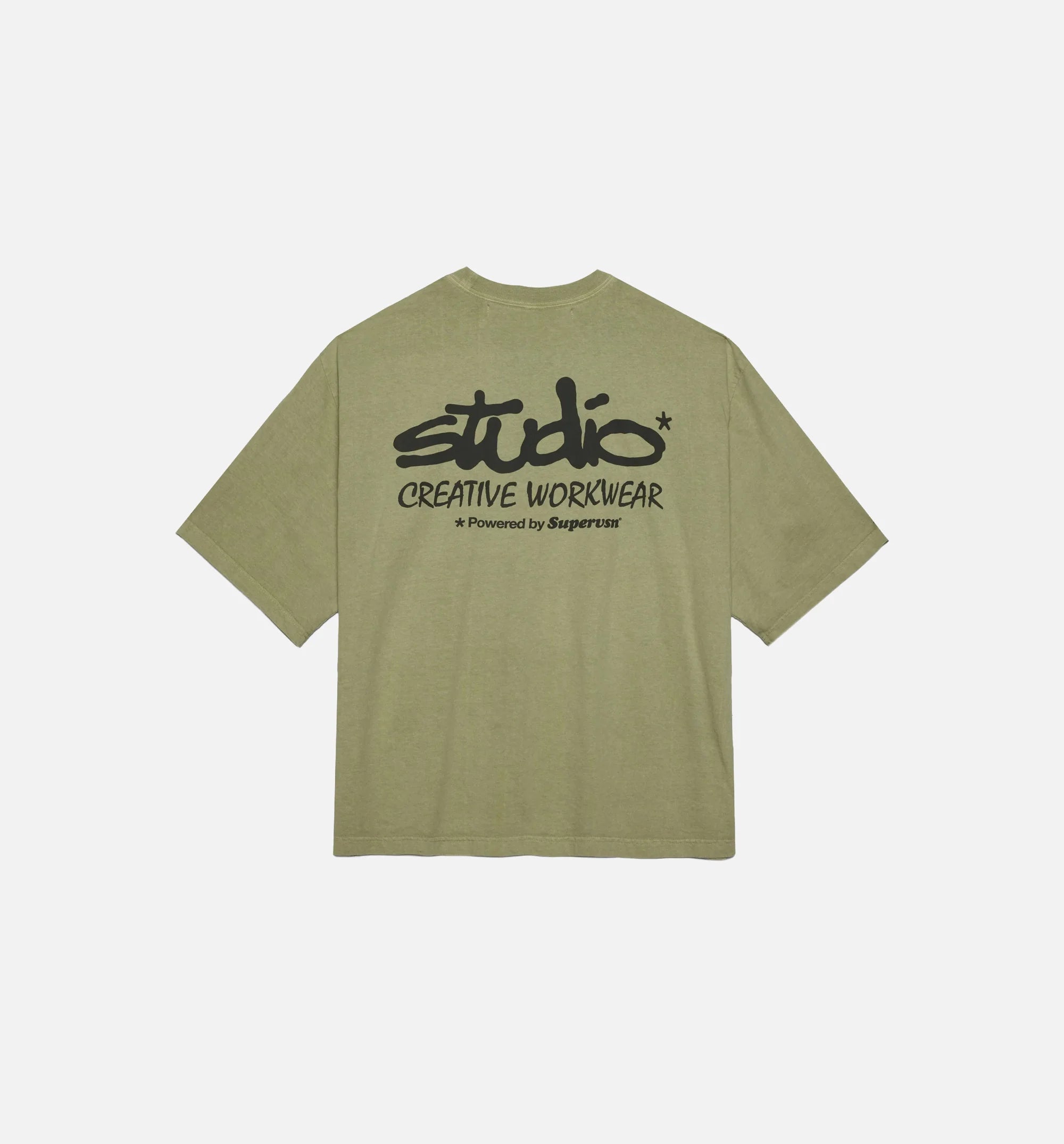 Studio CWW Logo Mens Short Sleeve Shirt Green