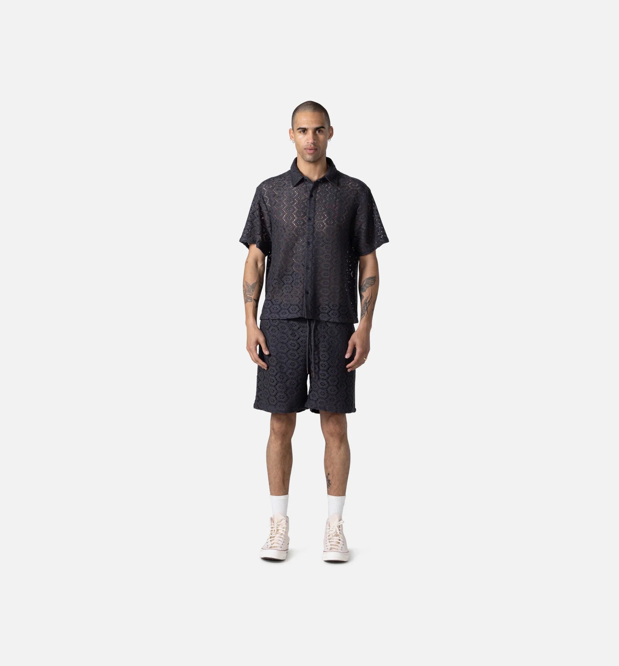 Crochet Mens Shorts Black