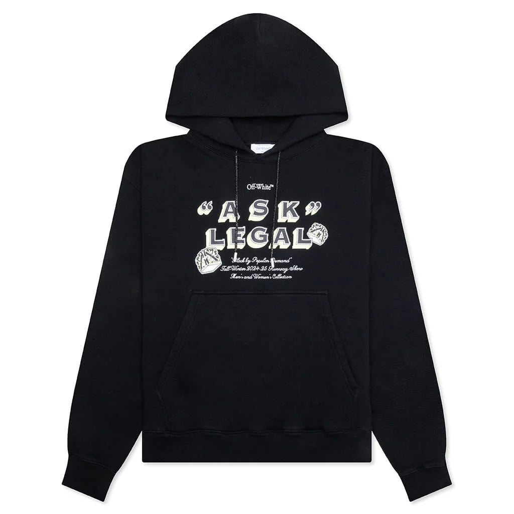 Arr Ask Legal Skate Hoodie Black White