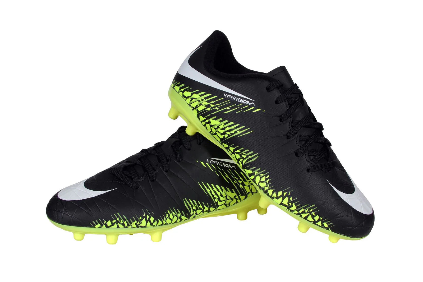 Nike JR Hypervenom Phelon II FG Soccer Cleats Black White Volt