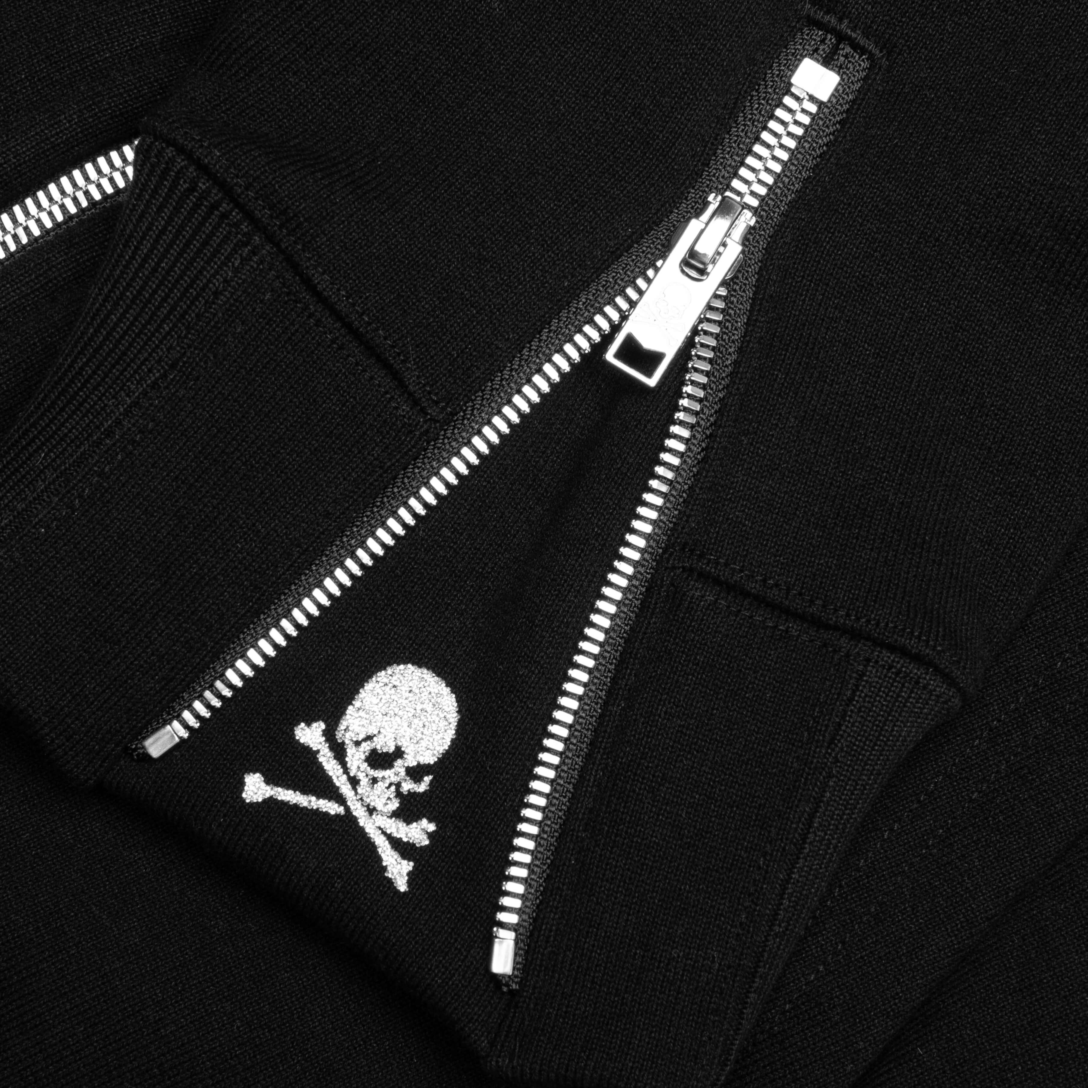 Glass Beaded Full Zip Hoodie Black