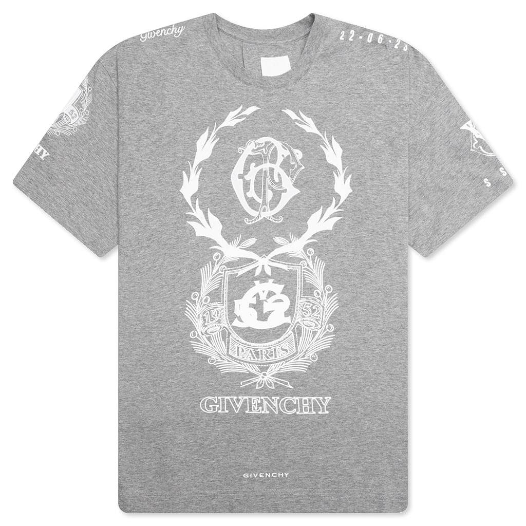 Crest T Shirt Light Grey Melange