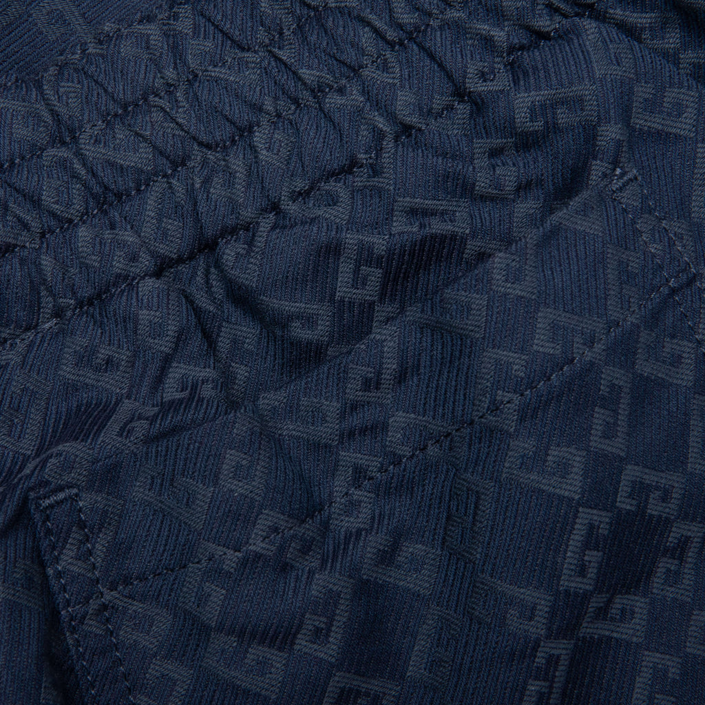 Shiny Monogram 72 Denim Bermuda Shorts Grey Blue