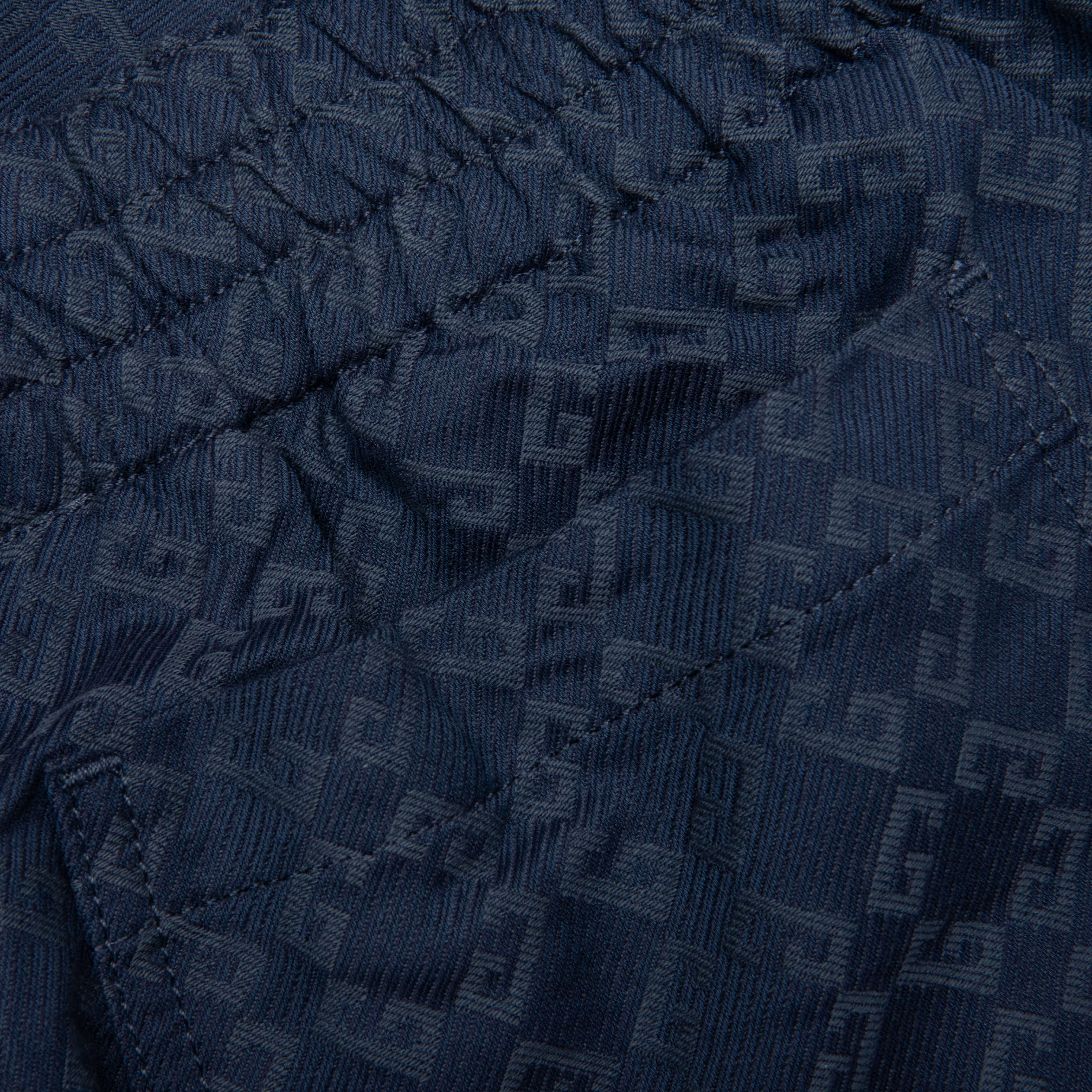 Shiny Monogram 72 Denim Bermuda Shorts Grey Blue