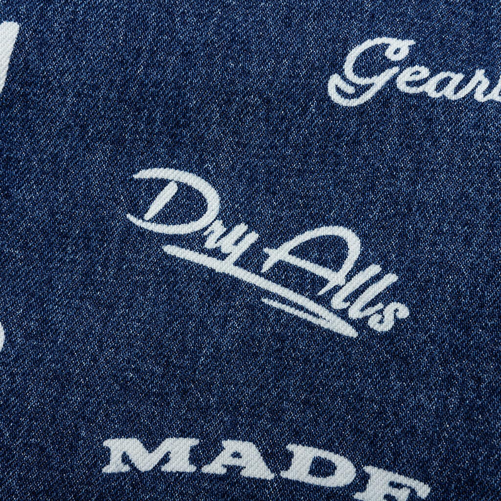 Printed Denim Coverall Jacket Indigo