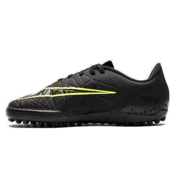 Nike Junior HyperVenom Phelon II TF Tuft Soccer Cleats Black Volt