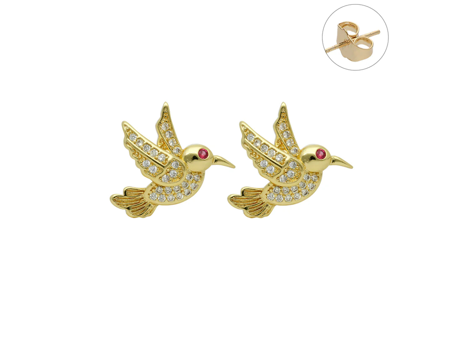 Aretes de Colibrí Sandra Rentería Dorado para Mujer