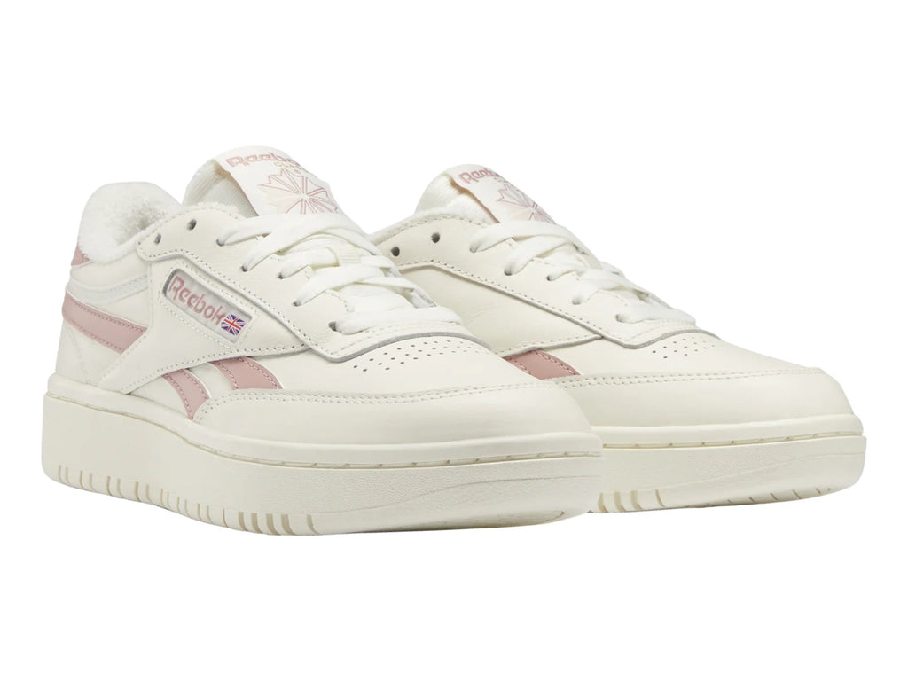 Tenis Reebok Club C Double Revenge Blanco y Rosa para Mujer