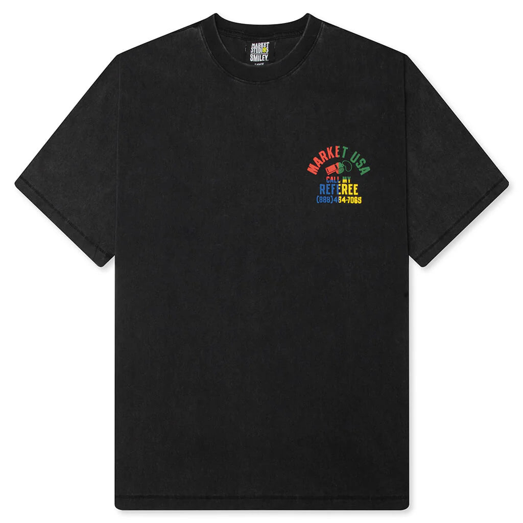 Smiley Foul Play T Shirt Washed Black