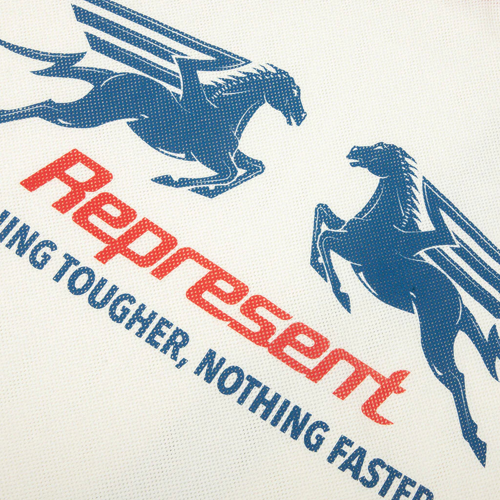 Mesh Pegasus Long Sleeve T Shirt Flat White
