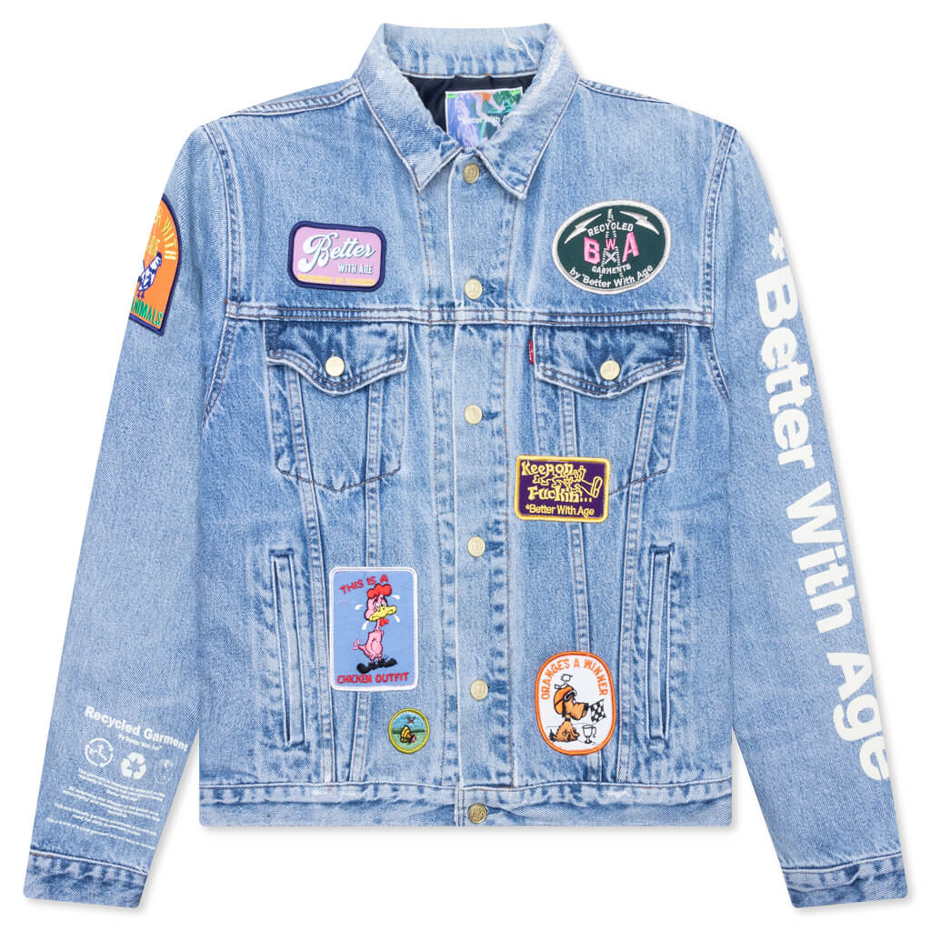 Charlatan Reversible Denim Baseball Jacket Indigo
