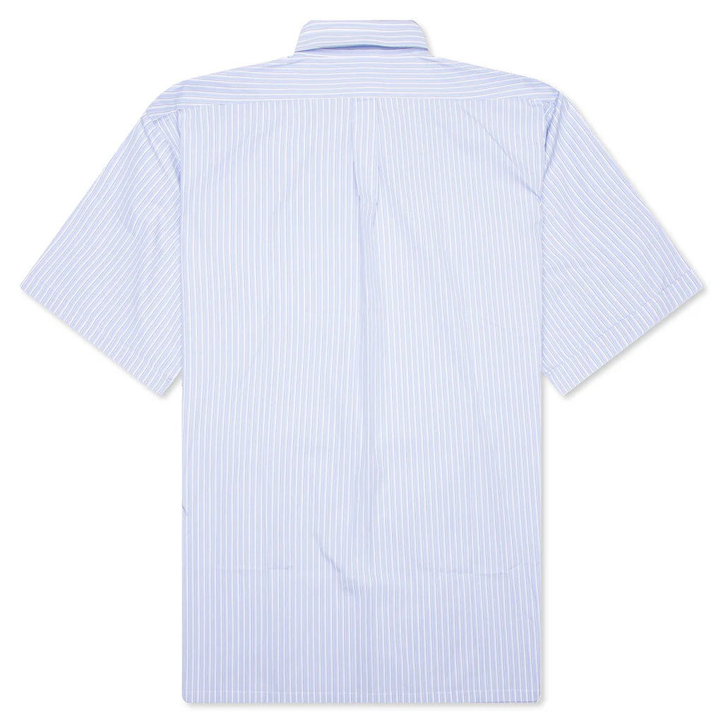 Crest Logo Stripe Shirt Light Blue