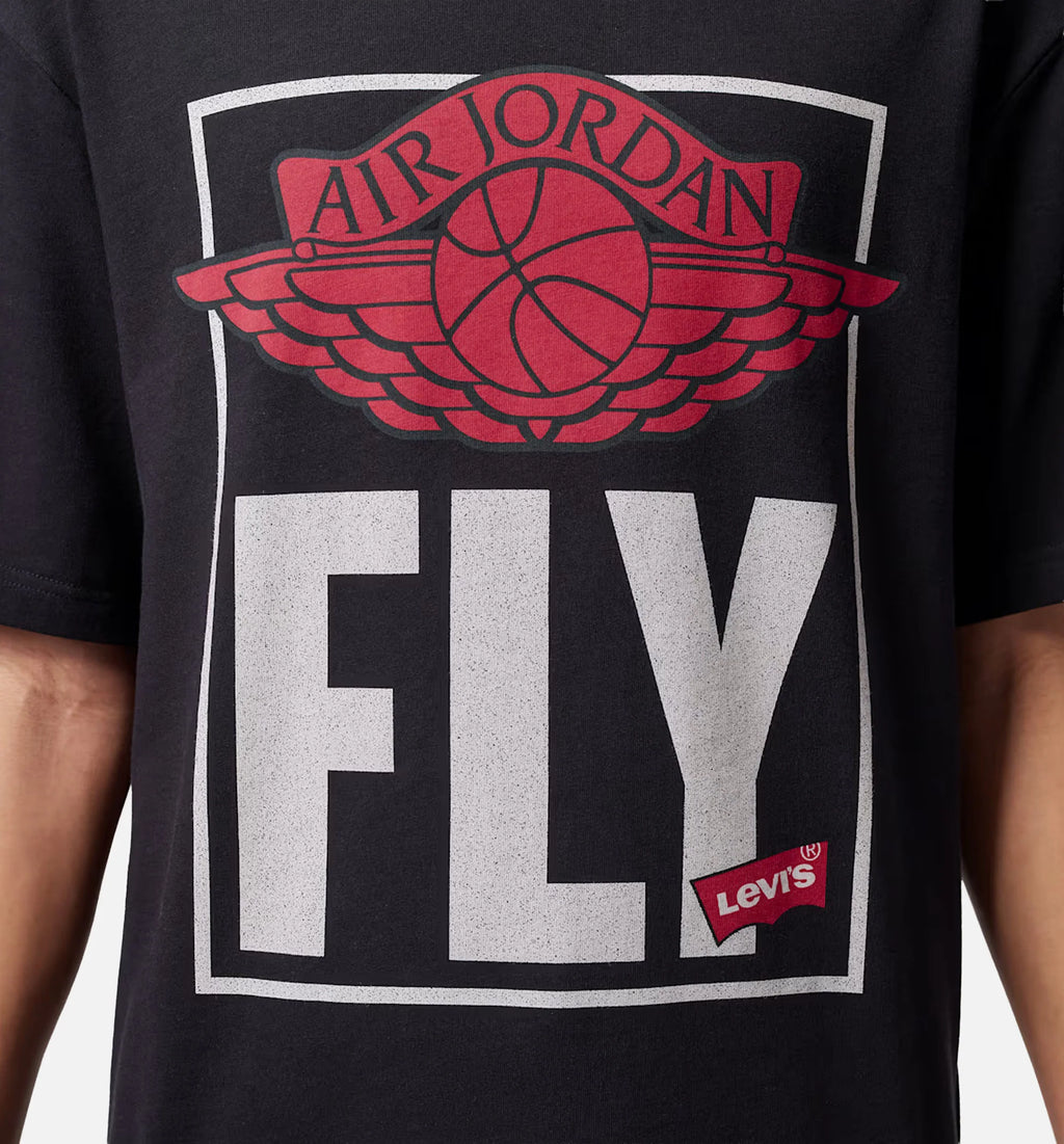 Air Jordan x Levis Fly Mens Short Sleeve Shirt Black