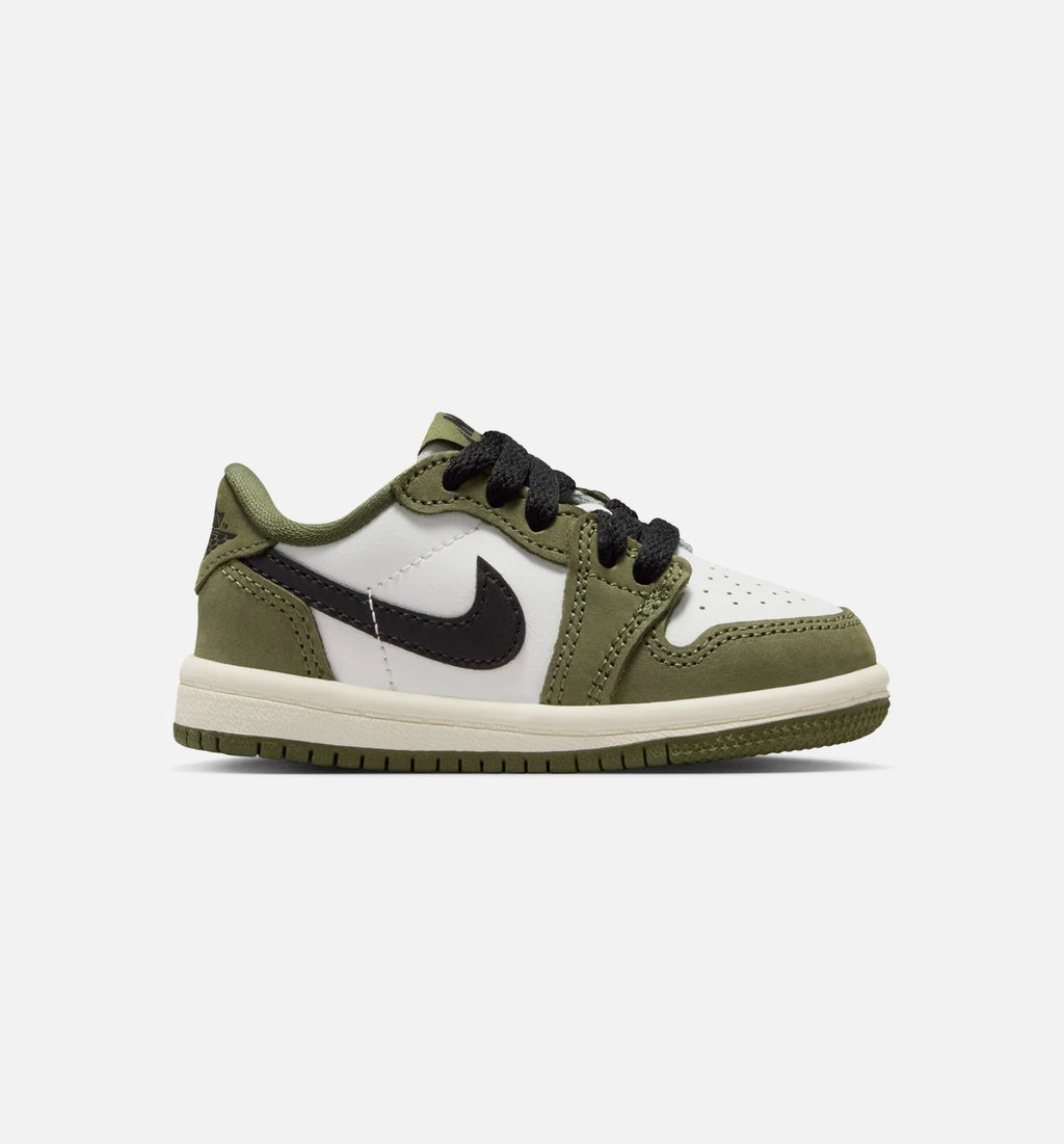 Air Jordan 1 Low OG Medium Olive And Summit White Infant Toddler Lifestyle Shoe Medium Olive Black Summit White Sail