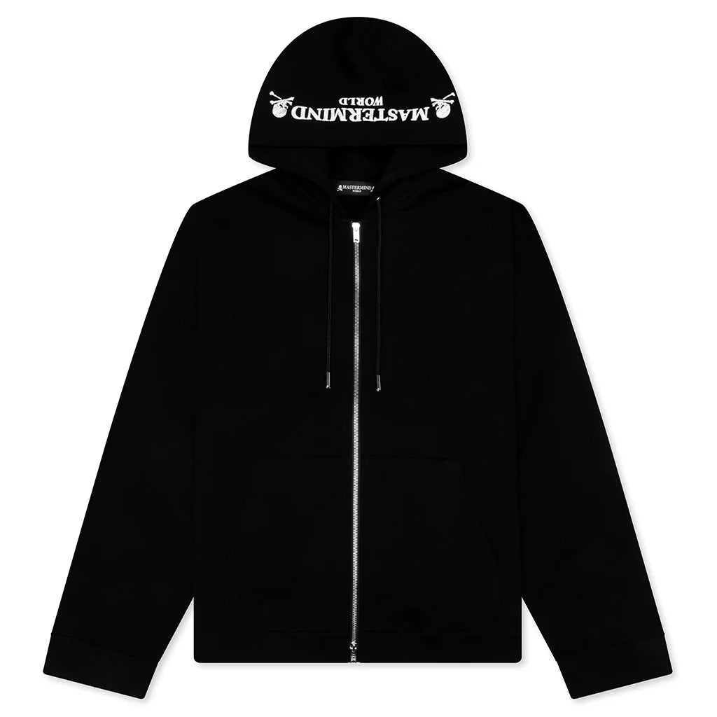 Boxy OG Puffed Zip Up Hoodie Black
