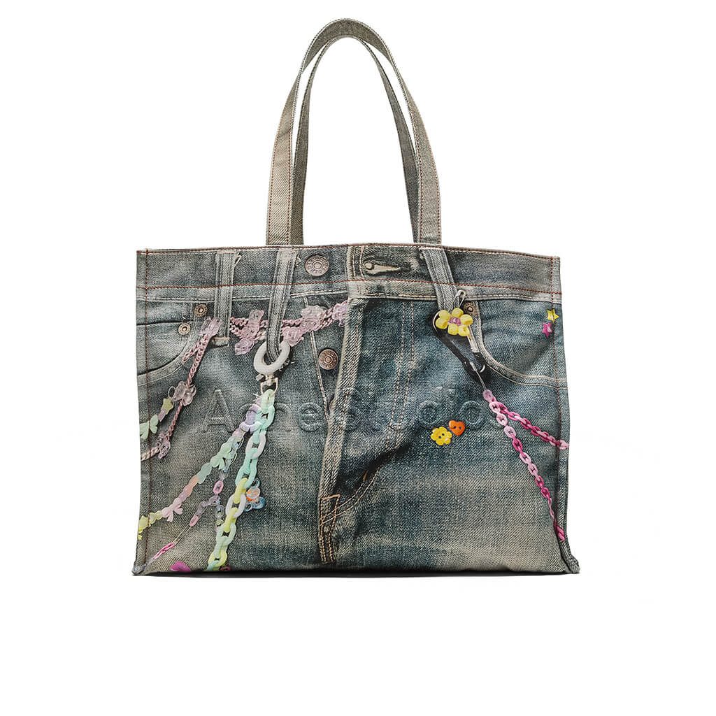 Logo Shoulder Tote Bag Fn Ux Bags000189 Mid Blue