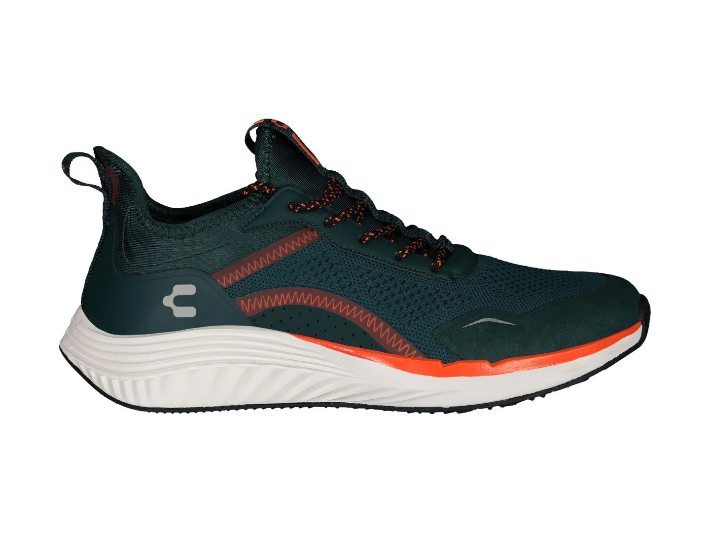Tenis Charly Verde Oscuro y Naranja para Hombre