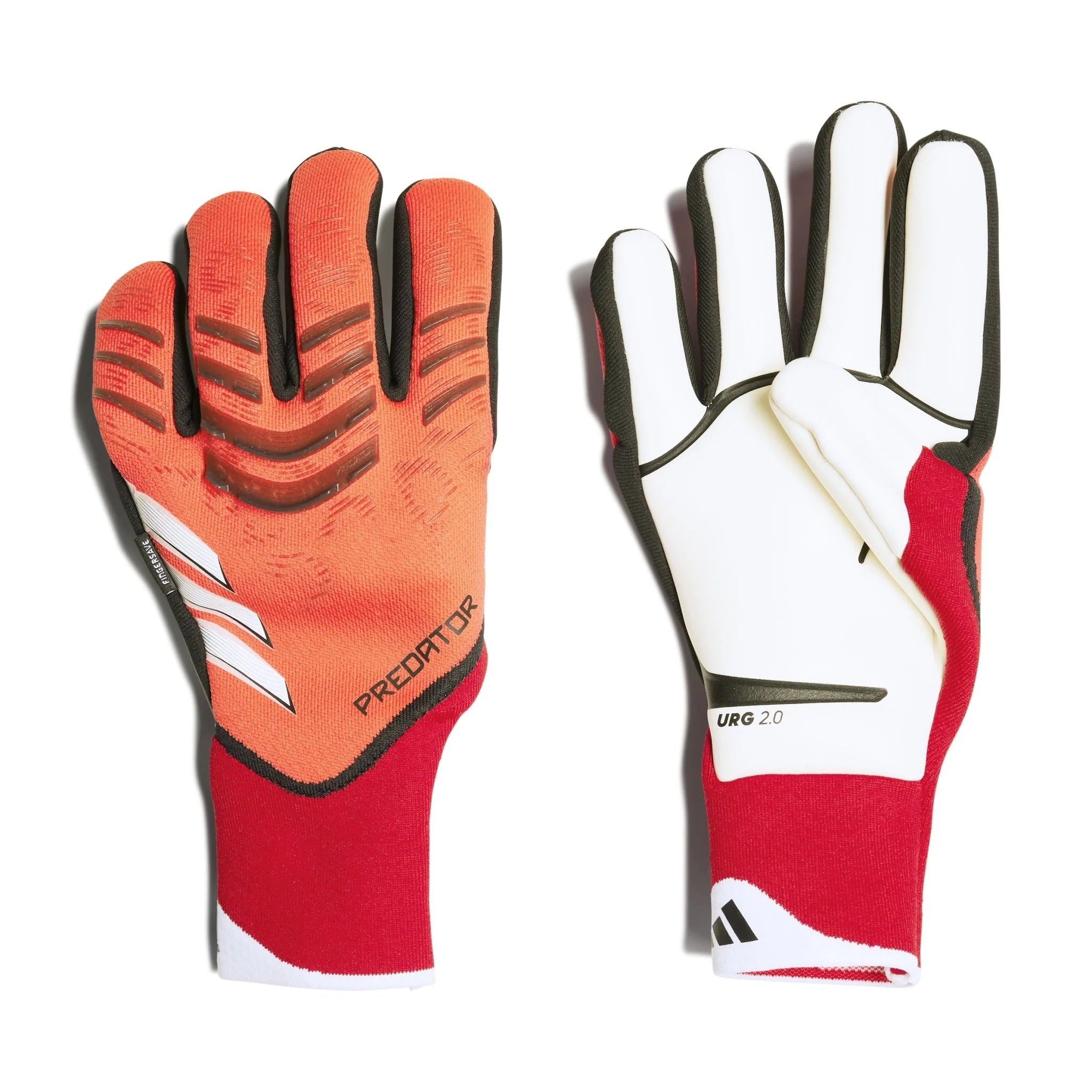 adidas Predator Pro Fingersave Goalkeeper Gloves Luci Red Black Pure Ruby