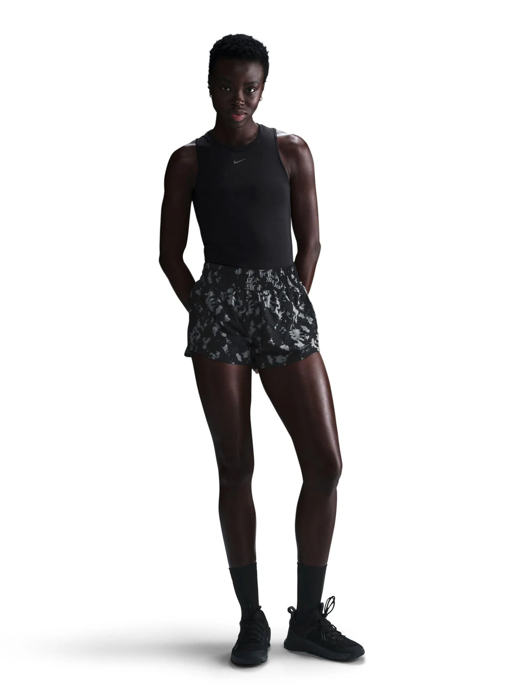 Nike Womens One Dri FIT Brief Lined Printed Shorts