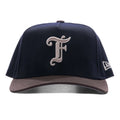 FEATURE x New Era 9FIFTY Curved A Frame Old English F Snapback Navy Walnut