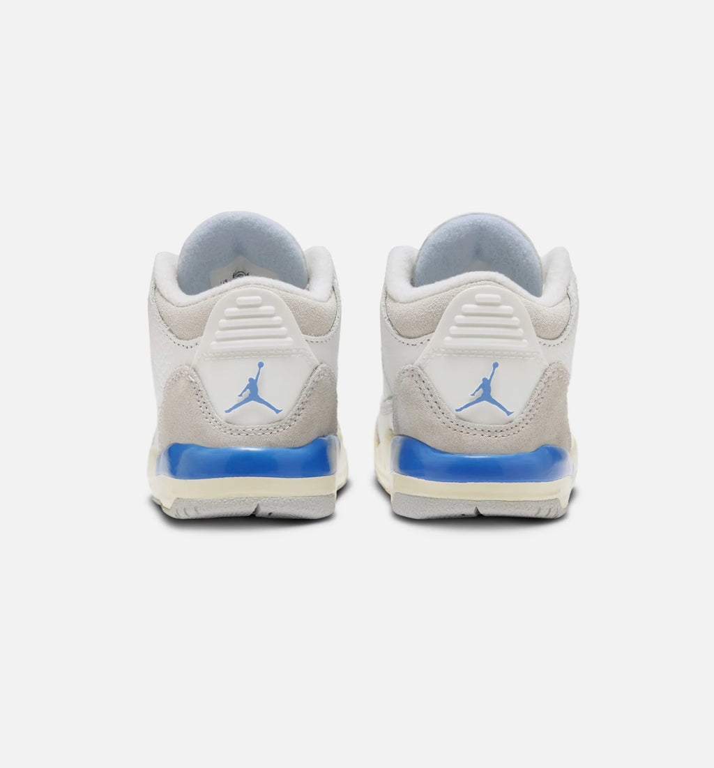 Air Jordan 3 Retro Lucky Shorts Infant Toddler Lifestyle Shoe Summit White Hydrogen Blue Legend Blue