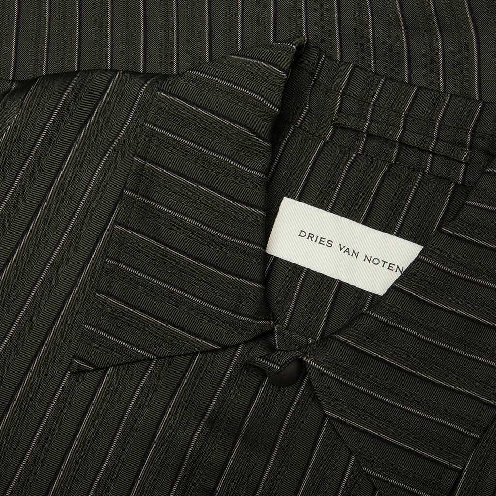 Striped Vorries MW Jacket Dark Green