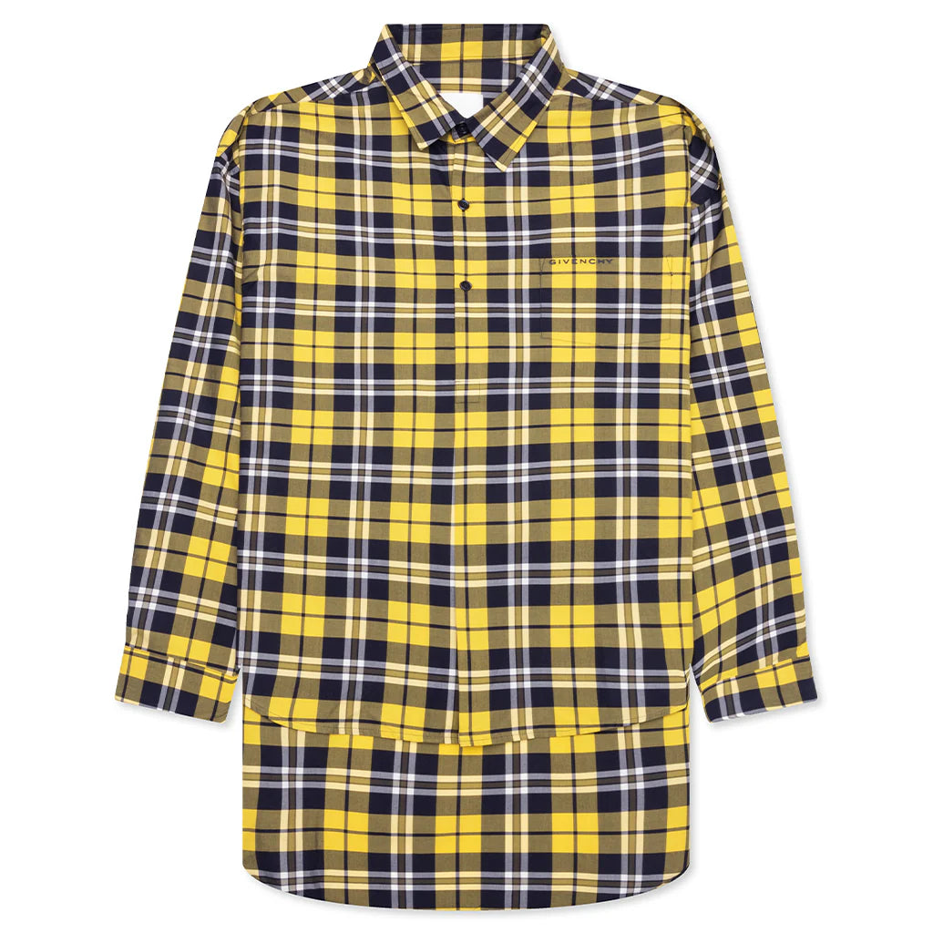 Oversized Asymmetrical Smock Shirt Dark Yellow
