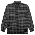 Embroidered Flannel Shirt Jacket Black