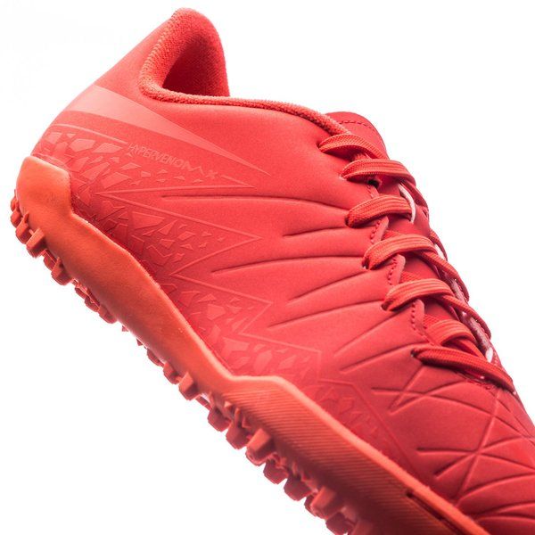 Nike Junior HyperVenom Phelon II TF Tuft Soccer Cleats Bright Crimson Orange