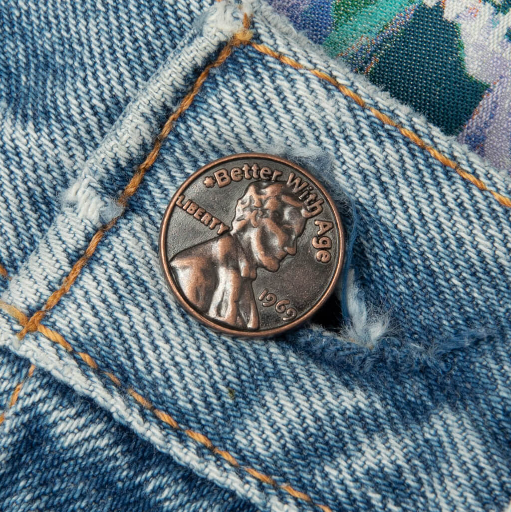 Gentlemens Triple Wide Long Denim Short Indigo