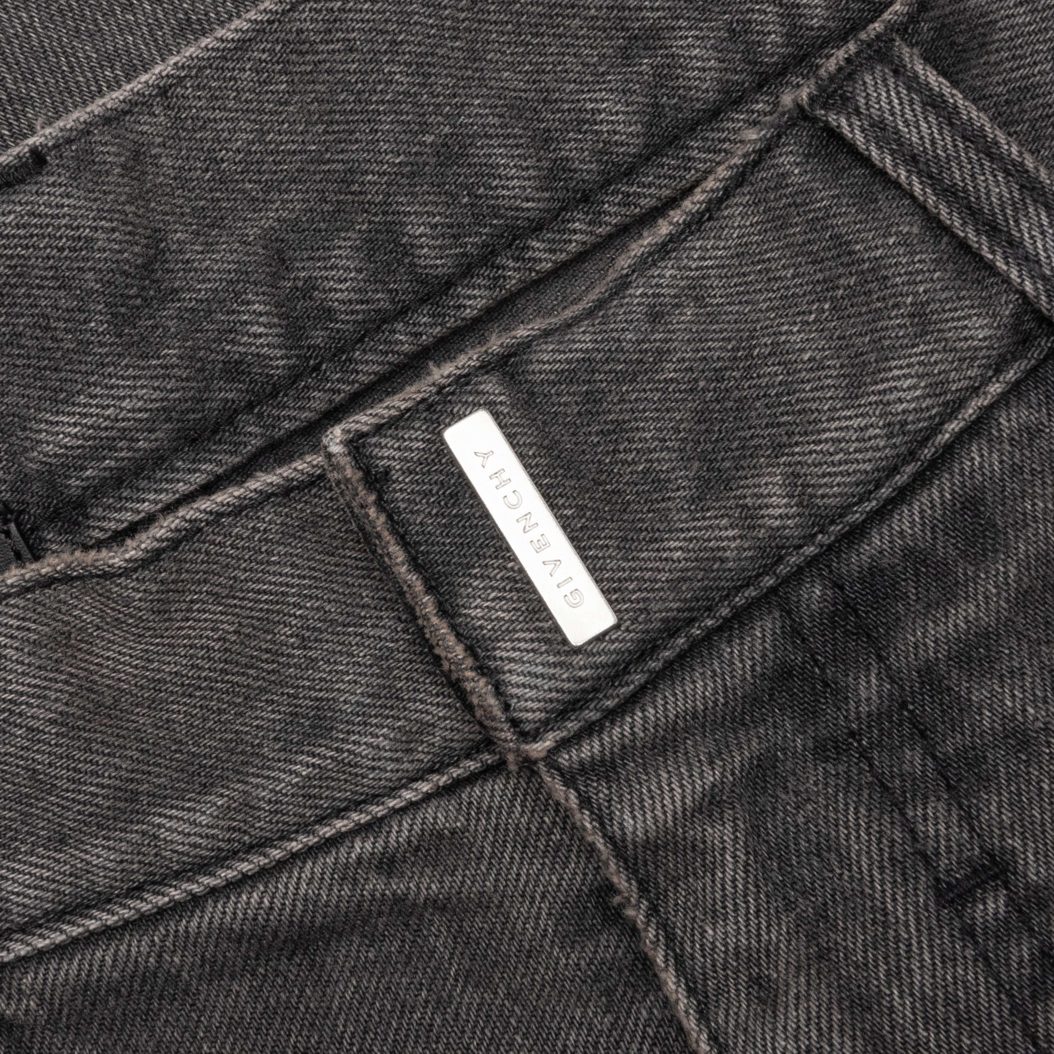Distressed Denim Trousers Black