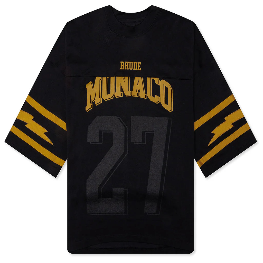 Monaco Football Jersey Vintage Black Yellow