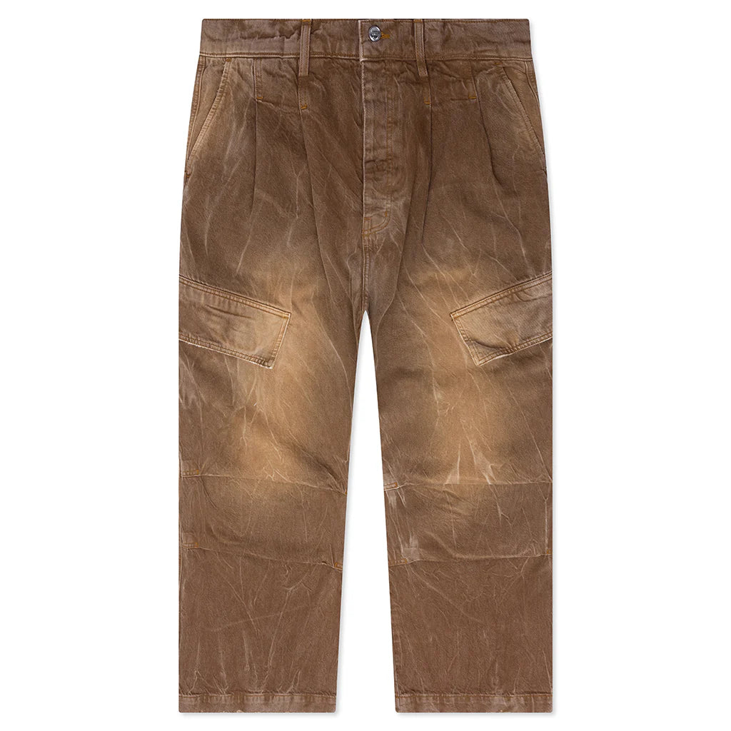Denim Oversized Cargos Brown Wash